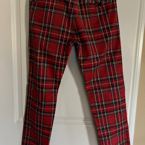 Tripp NYC Daang Goodman Red Plaid Pants Simple Size 30 - Picture 5 of 7